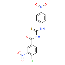 ChemSpider 2D Image | 4-Chloro-3-nitro-N-[(4-nitrophenyl)carbamothioyl]benzamide | C14H9ClN4O5S