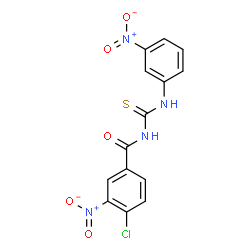 ChemSpider 2D Image | 4-Chloro-3-nitro-N-[(3-nitrophenyl)carbamothioyl]benzamide | C14H9ClN4O5S