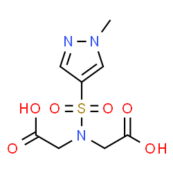 ChemSpider 2D Image | 2,2'-{[(1-Methyl-1H-pyrazol-4-yl)sulfonyl]imino}diacetic acid | C8H11N3O6S