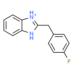ChemSpider 2D Image | 2-(4-Fluorobenzyl)-1H-3,1-benzimidazol-3-ium | C14H12FN2