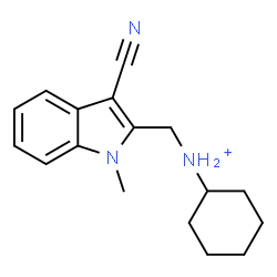 ChemSpider 2D Image | N-[(3-Cyano-1-methyl-1H-indol-2-yl)methyl]cyclohexanaminium | C17H22N3