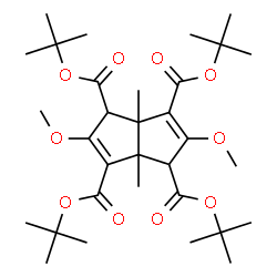 ChemSpider 2D Image | Tetra(tert-butyl) 2,5-dimethoxy-3a,6a-dimethyl-1,3a,4,6a-tetrahydro-1,3,4,6-pentalenetetracarboxylate | C32H50O10
