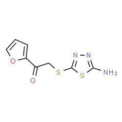 ChemSpider 2D Image | 2-[(5-Amino-1,3,4-thiadiazol-2-yl)sulfanyl]-1-(2-furyl)ethanone | C8H7N3O2S2