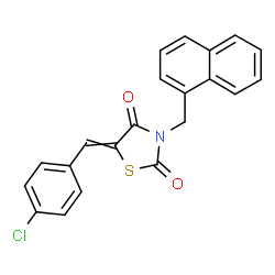 ChemSpider 2D Image | 5-(4-Chlorobenzylidene)-3-(1-naphthylmethyl)-1,3-thiazolidine-2,4-dione | C21H14ClNO2S