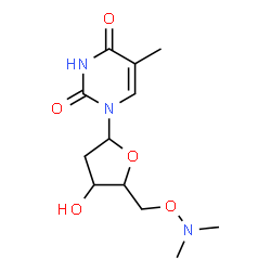 ChemSpider 2D Image | 1-[2-Deoxy-5-O-(dimethylamino)pentofuranosyl]-5-methyl-2,4(1H,3H)-pyrimidinedione | C12H19N3O5