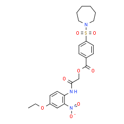 ChemSpider 2D Image | 2-[(4-Ethoxy-2-nitrophenyl)amino]-2-oxoethyl 4-(1-azepanylsulfonyl)benzoate | C23H27N3O8S