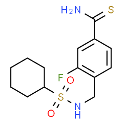 ChemSpider 2D Image | 4-{[(Cyclohexylsulfonyl)amino]methyl}-3-fluorobenzenecarbothioamide | C14H19FN2O2S2