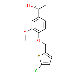ChemSpider 2D Image | (1R)-1-{4-[(5-Chloro-2-thienyl)methoxy]-3-methoxyphenyl}ethanol | C14H15ClO3S