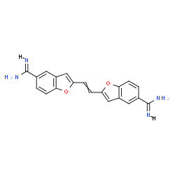 ChemSpider 2D Image | 2,2'-(1,2-Ethenediyl)bis(1-benzofuran-5-carboximidamide) | C20H16N4O2