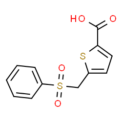 ChemSpider 2D Image | 5-[(Phenylsulfonyl)methyl]-2-thiophenecarboxylic acid | C12H10O4S2