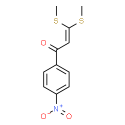 ChemSpider 2D Image | 3,3-Bis(methylsulfanyl)-1-(4-nitrophenyl)-2-propen-1-one | C11H11NO3S2