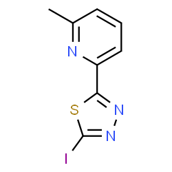 ChemSpider 2D Image | 2-(5-Iodo-1,3,4-thiadiazol-2-yl)-6-methylpyridine | C8H6IN3S
