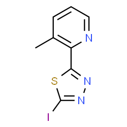 ChemSpider 2D Image | 2-(5-Iodo-1,3,4-thiadiazol-2-yl)-3-methylpyridine | C8H6IN3S