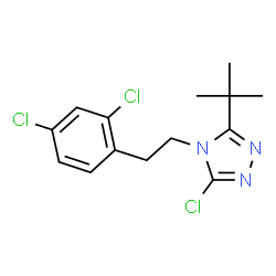ChemSpider 2D Image | 3-Chloro-4-[2-(2,4-dichlorophenyl)ethyl]-5-(2-methyl-2-propanyl)-4H-1,2,4-triazole | C14H16Cl3N3