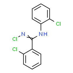 ChemSpider 2D Image | N',2-Dichloro-N-(2-chlorophenyl)benzenecarboximidamide | C13H9Cl3N2