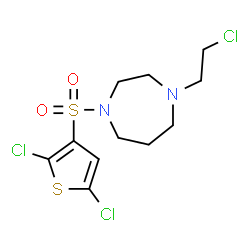 ChemSpider 2D Image | 1-(2-Chloroethyl)-4-[(2,5-dichloro-3-thienyl)sulfonyl]-1,4-diazepane | C11H15Cl3N2O2S2