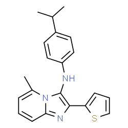 ChemSpider 2D Image | N-(4-Isopropylphenyl)-5-methyl-2-(2-thienyl)imidazo[1,2-a]pyridin-3-amine | C21H21N3S