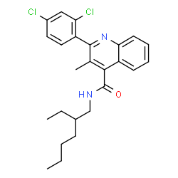 ChemSpider 2D Image | 2-(2,4-Dichlorophenyl)-N-(2-ethylhexyl)-3-methyl-4-quinolinecarboxamide | C25H28Cl2N2O