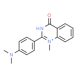 ChemSpider 2D Image | 2-[4-(Dimethylamino)phenyl]-1-methyl-4-oxo-3,4-dihydroquinazolin-1-ium | C17H18N3O