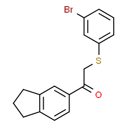 ChemSpider 2D Image | 2-[(3-Bromophenyl)sulfanyl]-1-(2,3-dihydro-1H-inden-5-yl)ethanone | C17H15BrOS