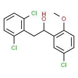 ChemSpider 2D Image | 1-(5-Chloro-2-methoxyphenyl)-2-(2,6-dichlorophenyl)ethanol | C15H13Cl3O2