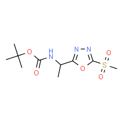 ChemSpider 2D Image | 2-Methyl-2-propanyl {1-[5-(methylsulfonyl)-1,3,4-oxadiazol-2-yl]ethyl}carbamate | C10H17N3O5S