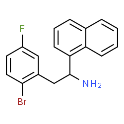 ChemSpider 2D Image | 2-(2-Bromo-5-fluorophenyl)-1-(1-naphthyl)ethanamine | C18H15BrFN