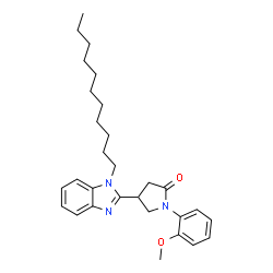 ChemSpider 2D Image | 1-(2-Methoxyphenyl)-4-(1-undecyl-1H-benzimidazol-2-yl)-2-pyrrolidinone | C29H39N3O2