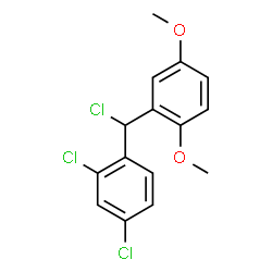 ChemSpider 2D Image | 2,4-Dichloro-1-[chloro(2,5-dimethoxyphenyl)methyl]benzene | C15H13Cl3O2