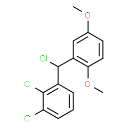 ChemSpider 2D Image | 1,2-Dichloro-3-[chloro(2,5-dimethoxyphenyl)methyl]benzene | C15H13Cl3O2