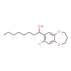ChemSpider 2D Image | 1-(8-Chloro-3,4-dihydro-2H-1,5-benzodioxepin-7-yl)-1-octanol | C17H25ClO3