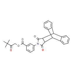 ChemSpider 2D Image | 3,3-Dimethyl-2-oxobutyl 3-(16,18-dioxo-17-azapentacyclo[6.6.5.0~2,7~.0~9,14~.0~15,19~]nonadeca-2,4,6,9,11,13-hexaen-17-yl)benzoate | C31H27NO5