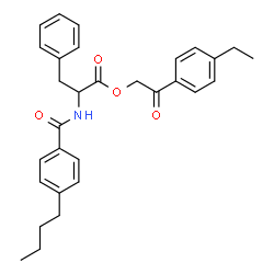 ChemSpider 2D Image | 2-(4-Ethylphenyl)-2-oxoethyl N-(4-butylbenzoyl)phenylalaninate | C30H33NO4