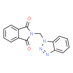 ChemSpider 2D Image | 2-(1H-Benzotriazol-1-ylmethyl)-1H-isoindole-1,3(2H)-dione | C15H10N4O2