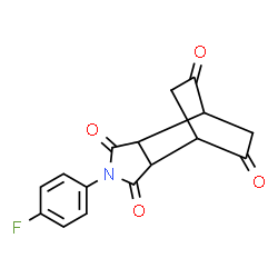 ChemSpider 2D Image | 4-(4-Fluorophenyl)-4-azatricyclo[5.2.2.0~2,6~]undecane-3,5,8,10-tetrone | C16H12FNO4