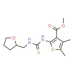 ChemSpider 2D Image | Methyl 4,5-dimethyl-2-{[(tetrahydro-2-furanylmethyl)carbamothioyl]amino}-3-thiophenecarboxylate | C14H20N2O3S2