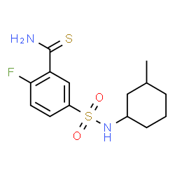 ChemSpider 2D Image | 2-Fluoro-5-[(3-methylcyclohexyl)sulfamoyl]benzenecarbothioamide | C14H19FN2O2S2