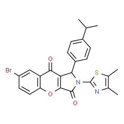 ChemSpider 2D Image | 7-Bromo-2-(4,5-dimethyl-1,3-thiazol-2-yl)-1-(4-isopropylphenyl)-1,2-dihydrochromeno[2,3-c]pyrrole-3,9-dione | C25H21BrN2O3S