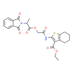ChemSpider 2D Image | Ethyl 2-[({[2-(1,3-dioxo-1,3-dihydro-2H-isoindol-2-yl)propanoyl]oxy}acetyl)amino]-4,5,6,7-tetrahydro-1-benzothiophene-3-carboxylate | C24H24N2O7S