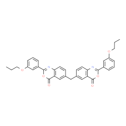 ChemSpider 2D Image | 6,6'-Methylenebis[2-(3-propoxyphenyl)-4H-3,1-benzoxazin-4-one] | C35H30N2O6