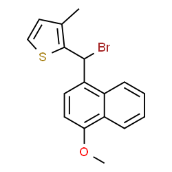 ChemSpider 2D Image | 2-[Bromo(4-methoxy-1-naphthyl)methyl]-3-methylthiophene | C17H15BrOS