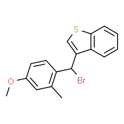ChemSpider 2D Image | 3-[Bromo(4-methoxy-2-methylphenyl)methyl]-1-benzothiophene | C17H15BrOS