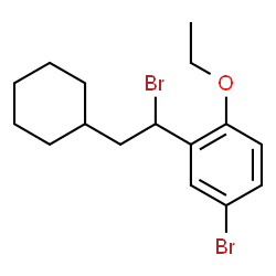 ChemSpider 2D Image | 4-Bromo-2-(1-bromo-2-cyclohexylethyl)-1-ethoxybenzene | C16H22Br2O
