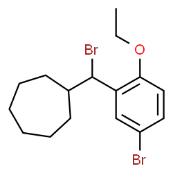 ChemSpider 2D Image | [Bromo(5-bromo-2-ethoxyphenyl)methyl]cycloheptane | C16H22Br2O