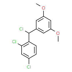 ChemSpider 2D Image | 2,4-Dichloro-1-[chloro(3,5-dimethoxyphenyl)methyl]benzene | C15H13Cl3O2