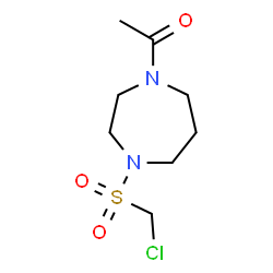 ChemSpider 2D Image | 1-{4-[(Chloromethyl)sulfonyl]-1,4-diazepan-1-yl}ethanone | C8H15ClN2O3S