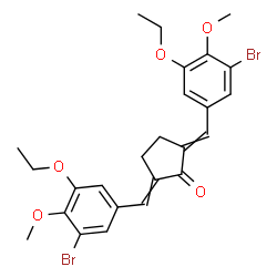 ChemSpider 2D Image | 2,5-Bis(3-bromo-5-ethoxy-4-methoxybenzylidene)cyclopentanone | C25H26Br2O5