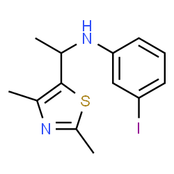 ChemSpider 2D Image | N-[1-(2,4-Dimethyl-1,3-thiazol-5-yl)ethyl]-3-iodoaniline | C13H15IN2S
