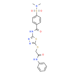 ChemSpider 2D Image | N-{5-[(2-Anilino-2-oxoethyl)sulfanyl]-1,3,4-thiadiazol-2-yl}-4-(dimethylsulfamoyl)benzamide | C19H19N5O4S3