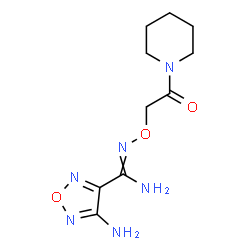 ChemSpider 2D Image | 4-Amino-N'-[2-oxo-2-(1-piperidinyl)ethoxy]-1,2,5-oxadiazole-3-carboximidamide | C10H16N6O3